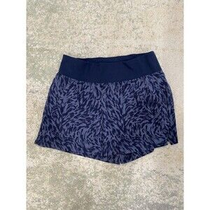 Athleta Trekkie North Printed Shorts Athletic Running Gym Blue Gray Size 8